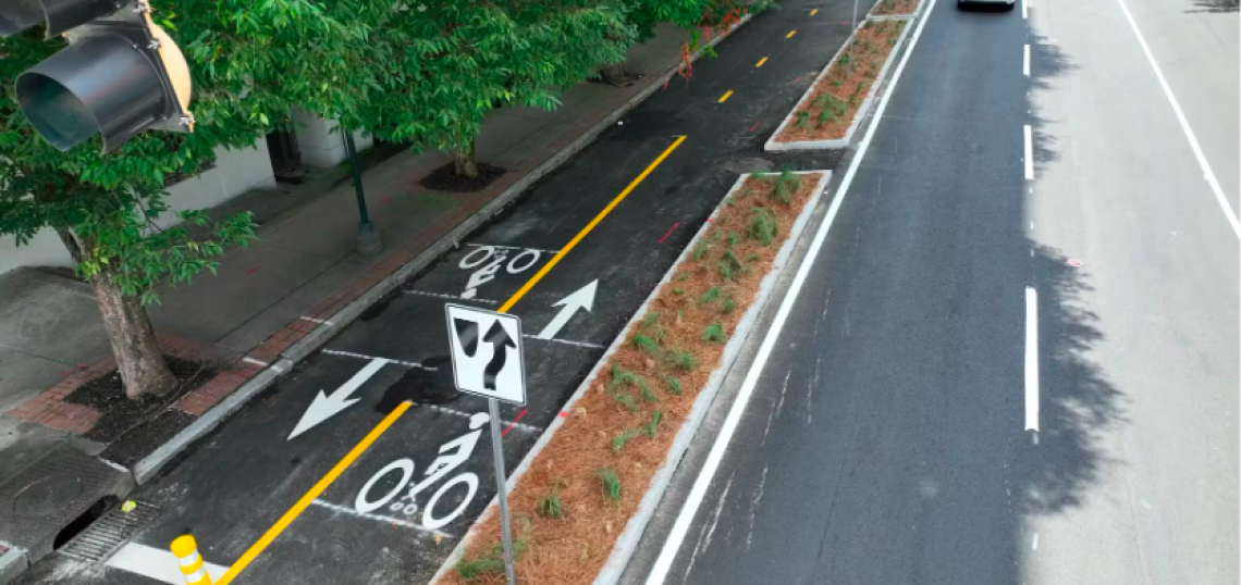 New downtown Atlanta bike lanes hailed among nation s best